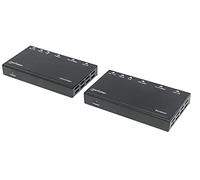 Manhattan HDMI HDBaseT over Ethernet Extender Kit - Alargador de señal HDMI 1080p hasta 70 m - 4 K hasta 40 m - través de Cat6 cable de red, Power over Cable (POC) de infrarrojos RS232 de soporte Negro 207638