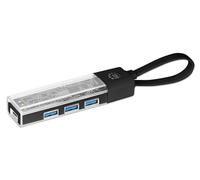 Manhattan Hub combinado USB 2 en 1 de 4 puertos - Cable desmontable USB-C o USB-A/bucle de transporte - SuperSpeed USB 3.2 Gen 1 181013 de 5 Gbps