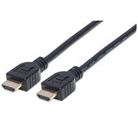 Manhattan Intellinet 353953 - Cable HDMI de alta velocidad con Ethernet (5 m, apantallado, certificado CL3 para instalaciones de pared), color negro