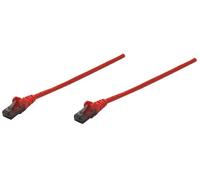 Manhattan Intellinet - Cable de red Cat6, 0,25 m, rojo, cobre, U/UTP, PVC, contactos chapados en oro, sin enganches, con bota, bolsa de plástico