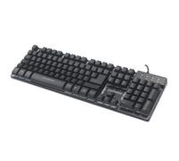 Manhattan Teclado 178457 Gaming USB con LEDs, 12 teclas Fn, base metálica, Negro, distribución alemana