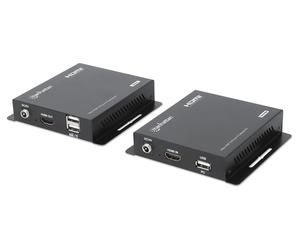 Manhattan kit extensor kvm hdmi 1080p sobre ip, extiende señal 1080p@
