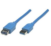 Manhattan La Extensión del Cable USB 3.0 A-St. > A-BU. 2,0M [BU] Mhp