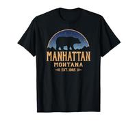 Manhattan Montana MT Big Sky Country Bear & Montañas Camiseta