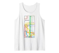 Manhattan New York NYC Metro Mapa Retro Rail Transit Art Camiseta sin Mangas
