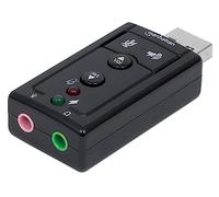 Manhattan Tarjeta de sonido USB 2.0 Estéreo Virtual 7.1 Canales Negro