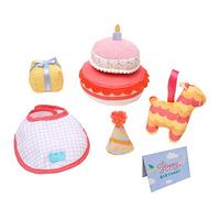Manhattan Toy- Birthday Party Baby Collection-Juego de 6 Piezas para Fiesta de cumpleaños para muñecas Stella de 30,48 cm y 38,1 cm, Multicolor (160970)