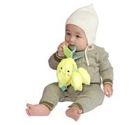 Manhattan Toy- Lemon Limón Mini-Apple Farm - Juguete de Viaje para bebé con sonajero, chirriador, Tela Arrugada y mordedor con Clip, Multicolor, M (161540)