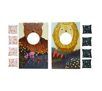 Manhattan Toy Wild Ones Indoor Outdoor Wooden 10-Piece Cornhole Bean Bag Toss Game for Kids 3 Years and Up