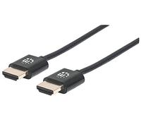 Manhattan ultradelgado Cable HDMI de Alta Velocidad con Ethernet Canal Negro 1 m
