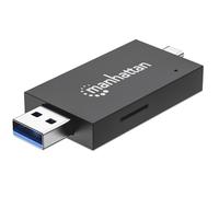 Manhattan USB 3.0 Type-C/A Multi-Card Reader with Dual Slots, SuperSpeed 5Gbps,