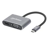 Manhattan USB-C Dock/Hub, Ports (X4): Hdmi, USB-A, USB-C and Vga, W128292027 (Hd
