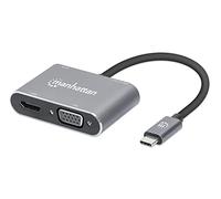 Manhattan USB-C to HDMI & VGA 4-in-1 Converter Power Delivery