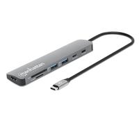 MANHATTAN USB-C PD en HDMI 7-en-1 4K estación de docking gris