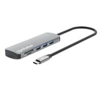Manhattan Estación de acoplamiento USB-C 9 en 1: aumenta la conectividad con 4K HDMI, carga PD de 100 W, Ethernet, puertos USB y lector de tarjetas para portátiles y más - 190459