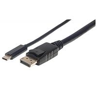 Manhattan USB Tipo C a DisplayPort - Cable Adaptador (Convierte el Alternate de Modo de señal en una señal de Salida displayPort 4 K) 1 m Negro 152471
