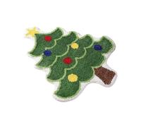manhegari Alfombra Navideña,Tapete De Baño con Árbol De Navidad Y Papá Noel - 40 X 60 Cm Tapete Antideslizante Absorbente De Agua Decorativo - para Interior Exterior Cocina Baño Salón Entrada Porche
