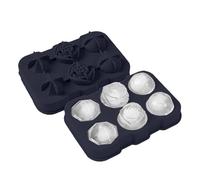Manhegari Bandeja de bolas de hielo, molde de bola de hielo rosa,Silicona Whisky Ice Ball Maker Molde | 6 agujeros herramienta de congelación de flores para enfriar, whisky,