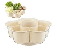 manhegari Bandeja de Servir Dividida - Plato De Servir con Drenaje,Cesta para Verduras con Drenaje | para Olla Caliente, Alimentos, Fiesta, Cocina, Bocadillo, Comedor, Postre, Mostrador,