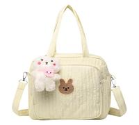Manhegari Bolsas De Pañales Portátiles Para Bebé,Gran Capacidad Algodón Multifuncional Bolsa De Pañales Para Bebé Bolso, beige, Se référer au descriptif