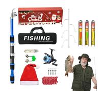 Manhegari Caña de Pescar con Señuelos | en la Línea al Mar al Aire Libre,Mono Caña y Carrete para Navidad,para Lago Arroyo Río Estanque Tanque Pescador Hombres Adultos Padre
