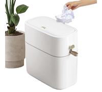 Manhegari - Cubo de basura para baño con tapa, basura sanitaria sin 8 L, antiolor, basura para espacios estrechos debajo del gabinete, inodoro, lavadero interior al aire libre
