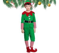 manhegari Disfraz de elfo de Navidad, disfraz de elfo para niños | ayudante de Papá Noel | Disfraces de Navidad para disfraces