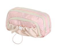 manhegari Estuche de lápices de gran capacidad | Portareglas de doble cremallera para suministros de viaje, diario creativo, colegio y actividades artísticas, rosa claro, Se référer au descriptif