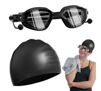 Manhegari Gafas de natación - impermeables y cómodas, unisex antiniebla, gafas de natación con gorro - para hombres, niños, niñas, jóvenes, adolescentes, marido, hijo, hija, familia y amigos