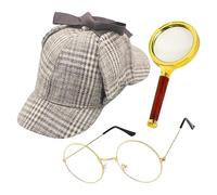manhegari Juego De Accesorios Para Disfraz De Detective | Accesorios De Cosplay De Detective | Sombrero Gafas Y Lupa, Cosplay Para Ninos Y Adultos Halloween Navidad Fiesta Y Obra Teatral