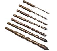 Manhegari - Juego de brocas de hormigón para perforar mampostería (7 taladros) para taladro de percusión, uso intensivo en fontanería, construcción, metal y carpintería