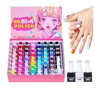 manhegari Kit De Esmalte De Gel | Secado Rápido 60 Colores Duradero Suministros De Belleza | Esmalte En Gel Para Uñas,Para Festival Manicura Salón Hogar Viaje Boda Spa Fiesta Verano Vacaciones Diario