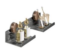 manhegari Lavabo sobre grifo, pared cuarto de baño, cuenco adhesivo extraíble de acero al carbono organizador para guardar perfume