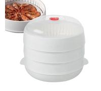 Manhegari - Olla de vapor para microondas, para verduras con tapa y bandeja - Olla de vapor para microondas, recipiente calefactor para patatas carne maíz barrancos platos diversos