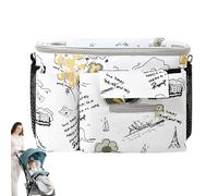 Manhegari - Organizador de cochecito con soporte para vasos integrado, correas antideslizantes y fijación segura | Almacenamiento impermeable de ajuste perfecto para bebés, niños y padres