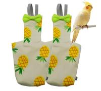 manhegari Pañal de papel suave, pañales para pájaros para palomas, ropa lavable, 2 x forro suave, suministros para mascotas, pañales de entrenamiento ajustables, impresión de piña