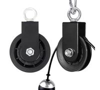 manhegari Rueda de rodillo para fitness, 2 unidades, accesorios universales y robustos, sistema de tracción de cables, para entrenamientos en grúas, barras transversales, tractores de cables y en el