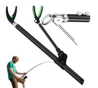 Manhegari - Soporte para caña de pescar, con borde de tierra para caña de pescar, soporte de acero inoxidable, resistente, 1,70 m, equipo portátil mixto para acampar al aire libre, agua dulce y salada