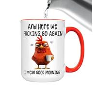 manhegari Taza De Gallina | Taza De Bebida De Gallo Enojado De 325 Ml Con Asa | Vajilla De Cerámica Divertida Para Leche Bebida Té Café | Cocina Cafetería Regalo
