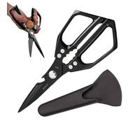 manhegari Tijeras de cocina | Tijeras de cocina de acero inoxidable con asas antideslizantes, cortador antideslizante, herramienta de cocina portátil para el hogar, restaurante, jardín cocineros