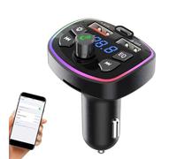 manhegari Transmisor FM CAR, transmisor de coche | Conector de música para coche inalámbrico FM transmisor con doble puerto USB - Adaptador de música multifuncional con fuente de carga PD