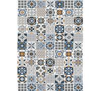 MANI TEXTILE TPS_TREN_MIN_90 Alfombra, Poliéster, Azul, 90 x 130
