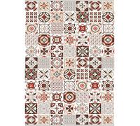 MANI TEXTILE TPS_TREN_PIM_90 Alfombra, Poliéster, Rojo, 90 x 130