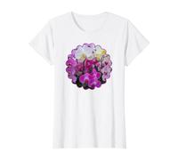 Mania de Hermosas orquídeas Blancas y Magenta Camiseta gráfica económica, Mujer, Blanco, L