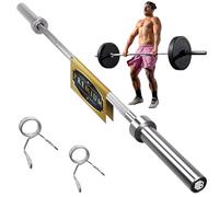 ManiBoom Barra OLIMPICA 20kg 220 cm para Discos y Pesas de Ø50mm - Barra de MUSCULACION para Press Banca, Halterofilia Crossfit - Barra Olímpica Carga máxima de 230kg para Gimnasio o Casa