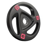 ManiBoom Discos Pesas Hierro ENGOMADO 30mm y 50mm Olimpica con Anillo Interior de Acero y Triple Agarre ERGONOMICO - Disco para Barra o Mancuernas 2,5kg, 5kg, 10kg, 15kg, 20kg (Ø50MM - 1 x 10KG)