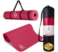 ManiBoom Esterilla Yoga, Pilates, Fitness, Deporte Incluye Bolsa TRANSPORTABLE - Colchoneta Gimnasia ANTIDESLIZANTE para Ejercicio - Mat Gym Gruesa - Tapete Gimnasio (Rosado, 183 x 61 x 0,8 cm)