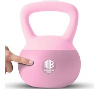 ManiBoom Pesas Rusas PVC SUAVE 2 kilos 3kg 4kg 5kg 6kg 8kg 10kg 12kg - Pesa Rusa Kettlebell Relleno de Arena de Hierro INSONORIZADO con Agarre Grueso ANTIDESLIZANTE - Protege el Suelo (3KG)