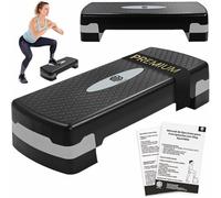 ManiBoom Plataforma Step Para Fitness en Casa REGULABLE con 2 Alturas 10/15 cm - Step de Aerobic ESTABLE Peso máx.100 kg - Plataforma Step Fitness Antideslizante para Gimnasio en Casa 68x10x15cm