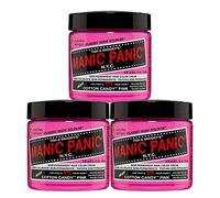 Manic Panic Cotton Candy Classic Creme, coloración semipermanente para el cabello rosa, 3 x 118 ml